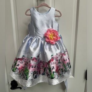 NWOT Pippa & Julie 2T Girls Formal White Multicolored European Style Dress